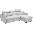 ECKSOFA in Flachgewebe Grau  - Schwarz/Grau, MODERN, Kunststoff/Textil (182/237cm) - Carryhome