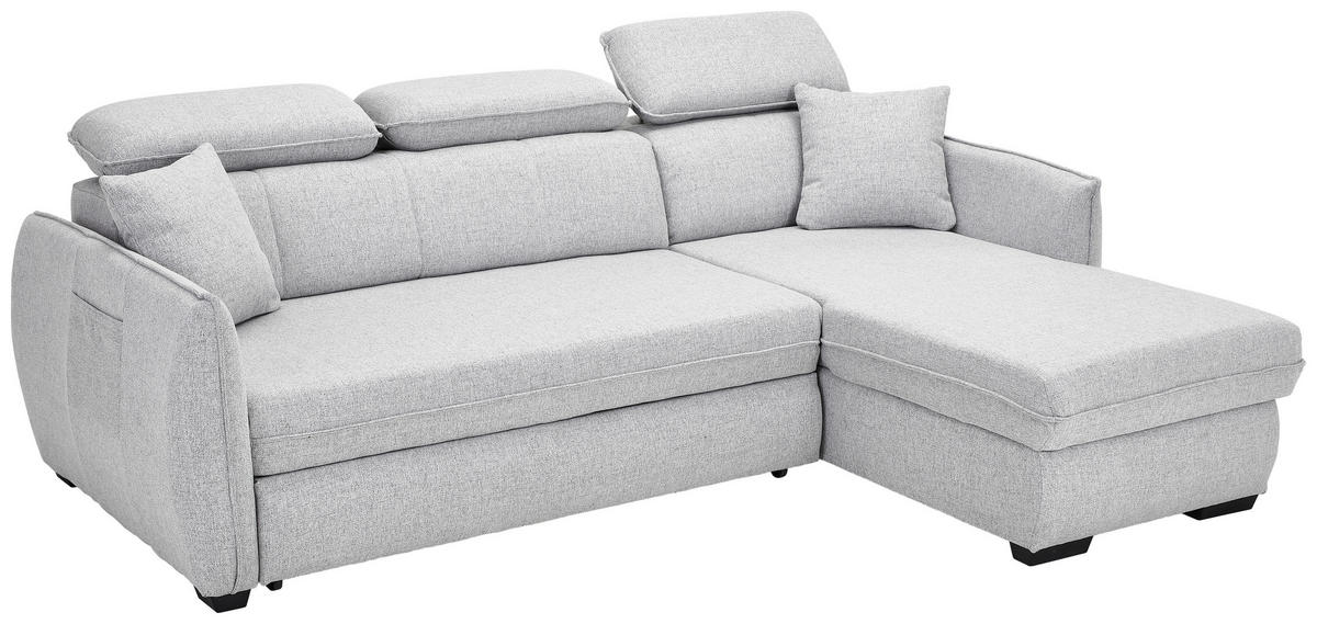 ECKSOFA in Flachgewebe Grau  - Schwarz/Grau, Modern, Kunststoff/Textil (182/237cm) - Carryhome