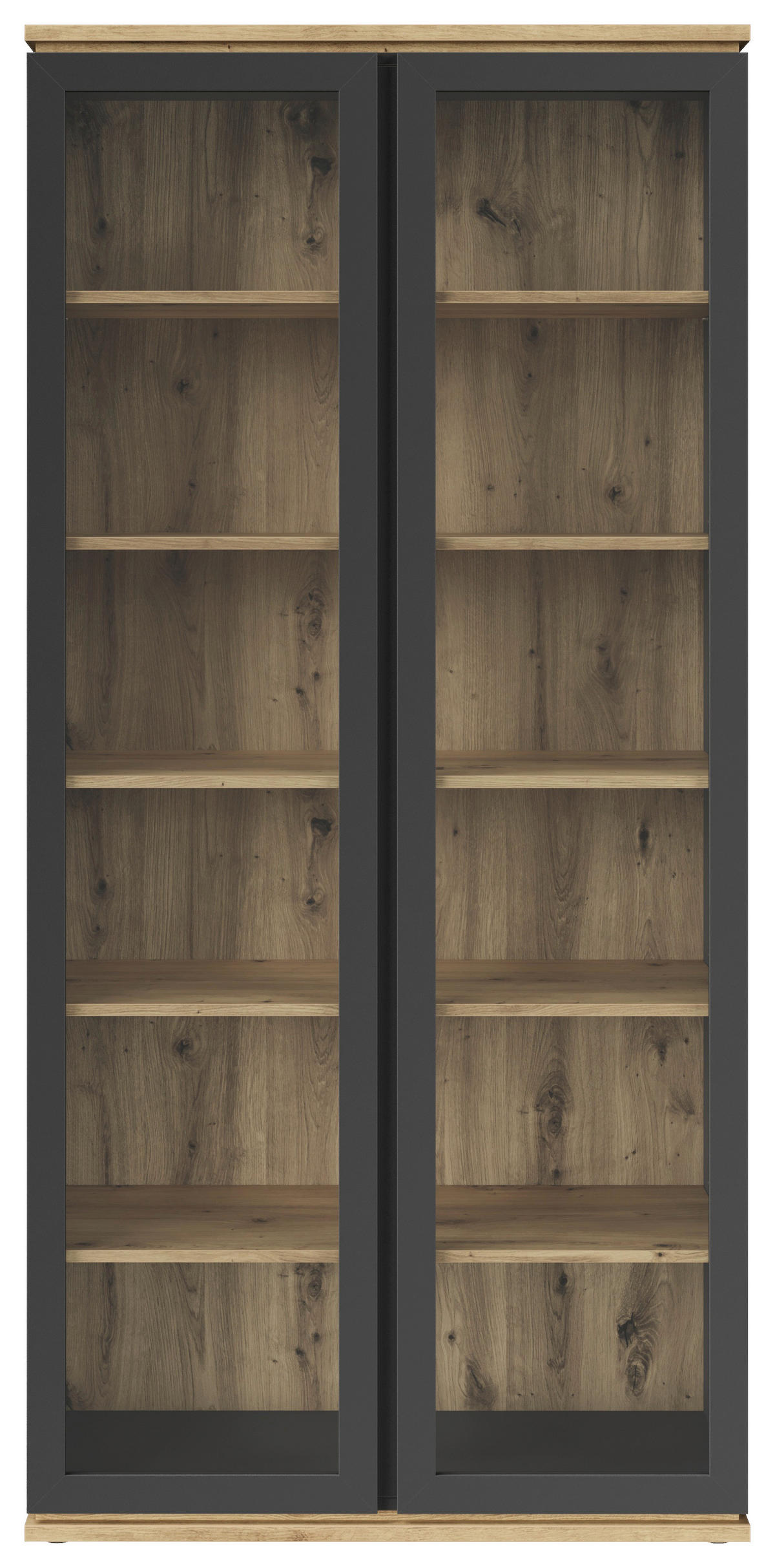 VITRINE  in Anthrazit, Eiche Artisan  - Anthrazit/Eiche Artisan, KONVENTIONELL, Holzwerkstoff (94/201/38cm) - Xora