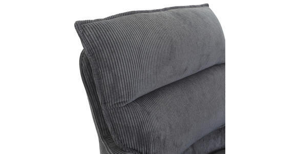 BARHOCKER Cord Anthrazit Stoffauswahl, Sitzfläche 360° drehbar  - Anthrazit/Schwarz, Design, Textil/Metall (54/98-120/58cm) - Novel