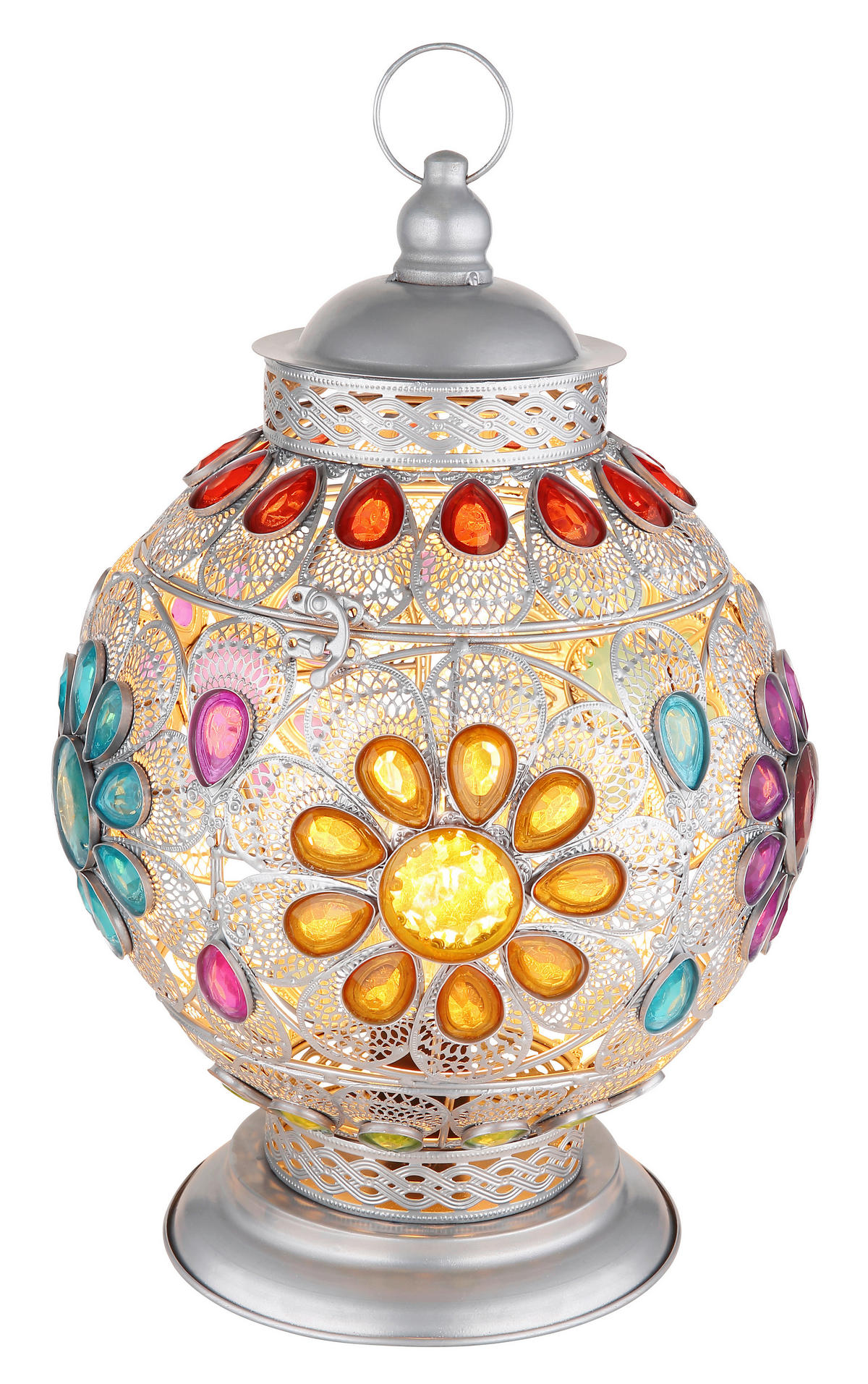 TISCHLEUCHTE - Silberfarben/Multicolor, Konventionell, Kunststoff/Metall (27/39,5cm) - Globo