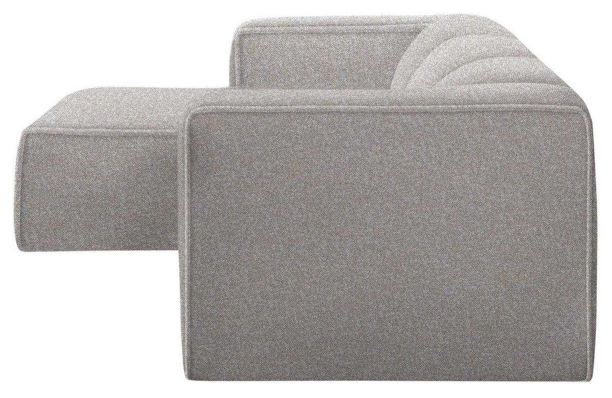 ECKSOFA in Webstoff Graubraun  - Graubraun/Schwarz, Design, Kunststoff/Textil (163/332cm) - Stylife