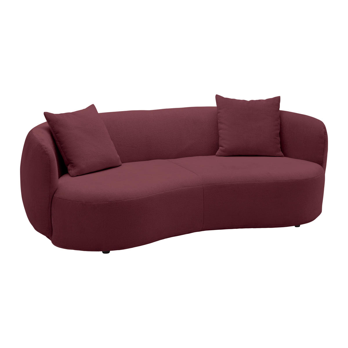 BIG SOFFA i chenille bordeaux  - bordeaux/svart, Modern, textil/plast (235/72/110cm) - MID.YOU