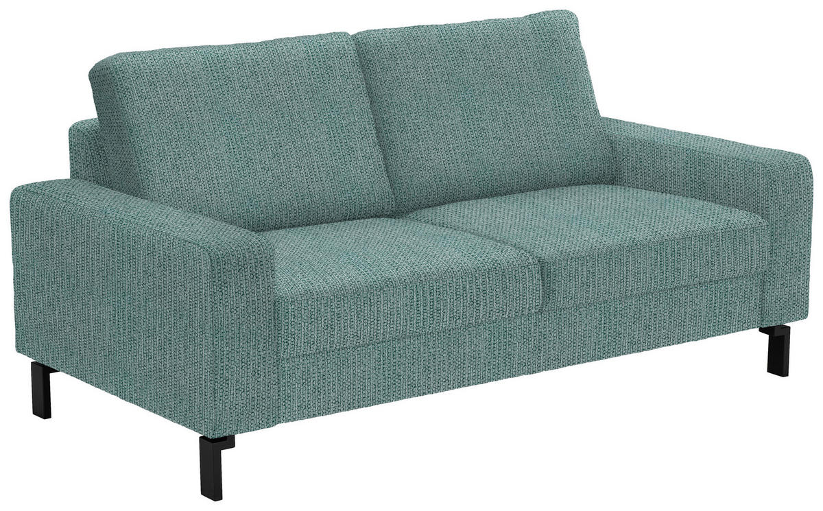 2-SITZER-SOFA in Flachgewebe Salbeigrün  - Salbeigrün/Schwarz, Design, Textil/Metall (178/86/97cm) - Hom`in