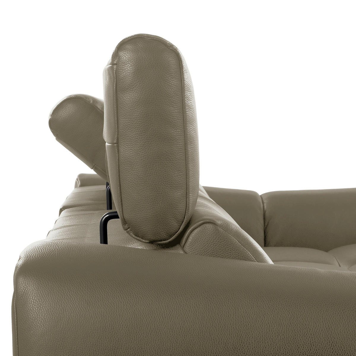 ECKSOFA  Echtleder Taupe  - Taupe/Schwarz, Design, Leder/Kunststoff (274/177cm) - Livetastic