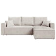 ECKSOFA  in Cord Naturfarben  - Schwarz/Naturfarben, KONVENTIONELL, Kunststoff/Textil (241/138cm) - Carryhome