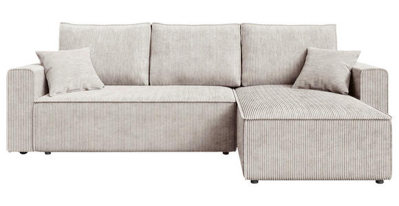 ECKSOFA  in Cord Naturfarben  - Schwarz/Naturfarben, KONVENTIONELL, Kunststoff/Textil (241/138cm) - Carryhome