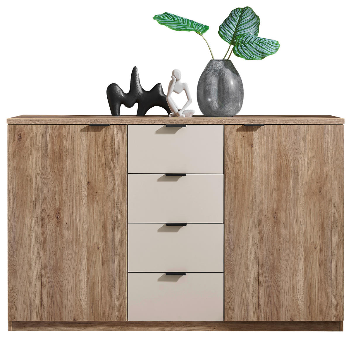 SIDEBOARD DANAO  in 140/90/38 cm  - Kaschmir/Eichefarben, Design, Holzwerkstoff/Metall (140/90/38cm) - Xora