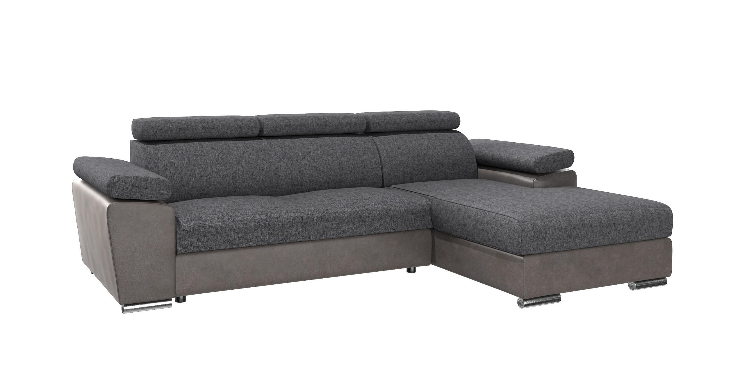 SJEDEĆA GARNITURA drvo, tekstil  sivo-smeđa   - sivo-smeđa, Moderno, drvo/tekstil (275/170cm) - Hom`in