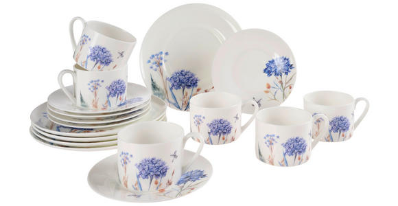 KAFFEESERVICE Fiore 18-teilig  - Multicolor, Trend, Keramik - Novel