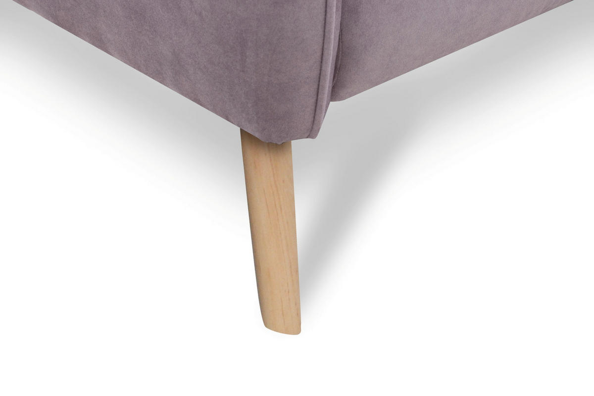 3-SITZER-SOFA Mikrofaser Rosa  - Buchefarben/Rosa, Design, Holz/Textil (202cm) - Livetastic