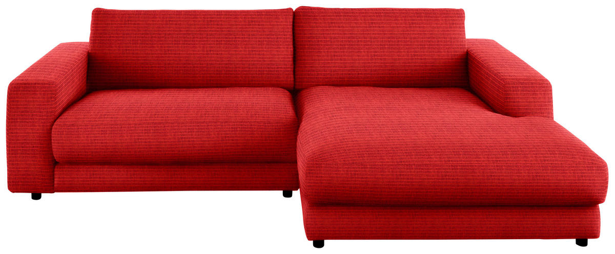 ECKSOFA in Chenille Orange  - Schwarz/Orange, Design, Kunststoff/Textil (270/190cm) - Lomoco