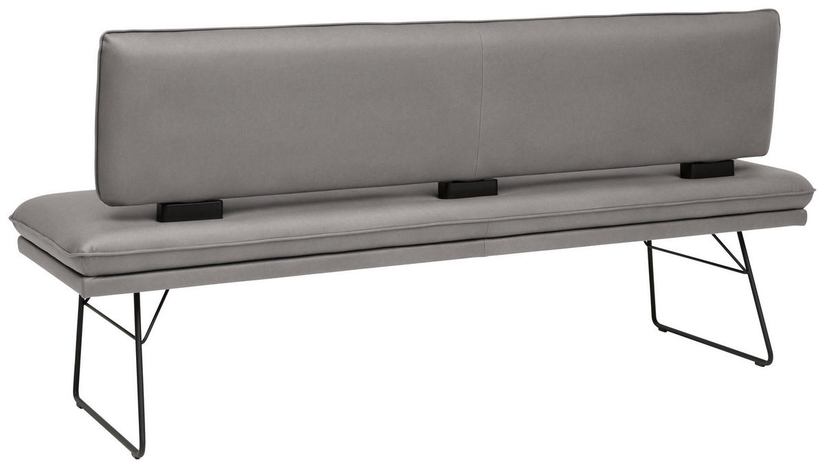 SITZBANK in Metall, Textil Grau, Schwarz  - Schwarz/Grau, Design, Textil/Metall (195/91/65cm) - Dieter Knoll