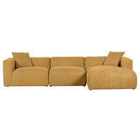 ECKSOFA Senfgelb Chenille  - Senfgelb/Creme, MODERN, Kunststoff/Textil (323/178cm) - Carryhome