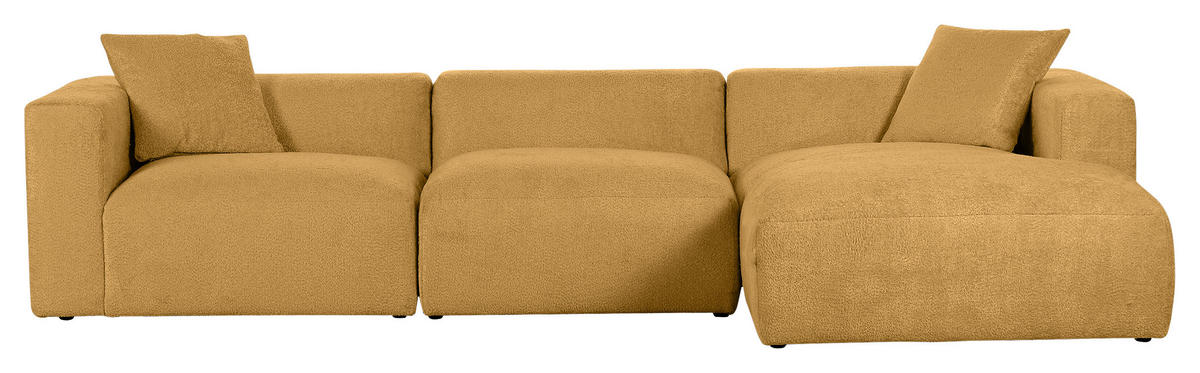 ECKSOFA Senfgelb Chenille  - Senfgelb/Creme, MODERN, Kunststoff/Textil (323/178cm) - Carryhome