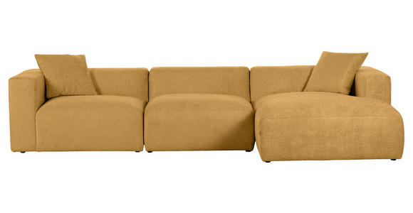 ECKSOFA  in Chenille Senfgelb  323/178 cm  - Senfgelb/Schwarz, MODERN, Kunststoff/Textil (323/178cm) - Carryhome
