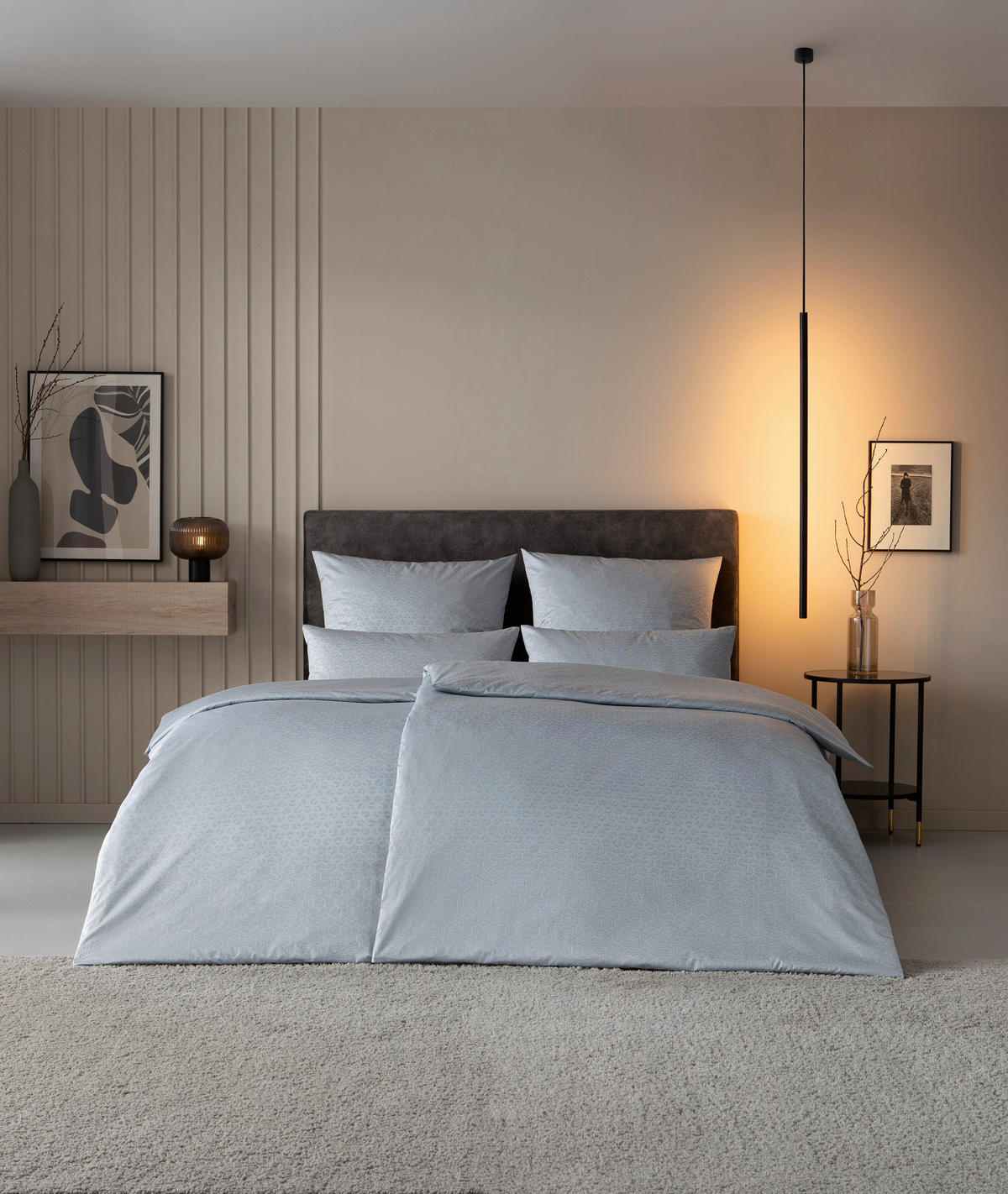 BETTWÄSCHESET 2-teilig Paul Interlock-Jersey, Makosatin 160/210 cm  - Grau, Basics, Textil (160/210cm) - Estella