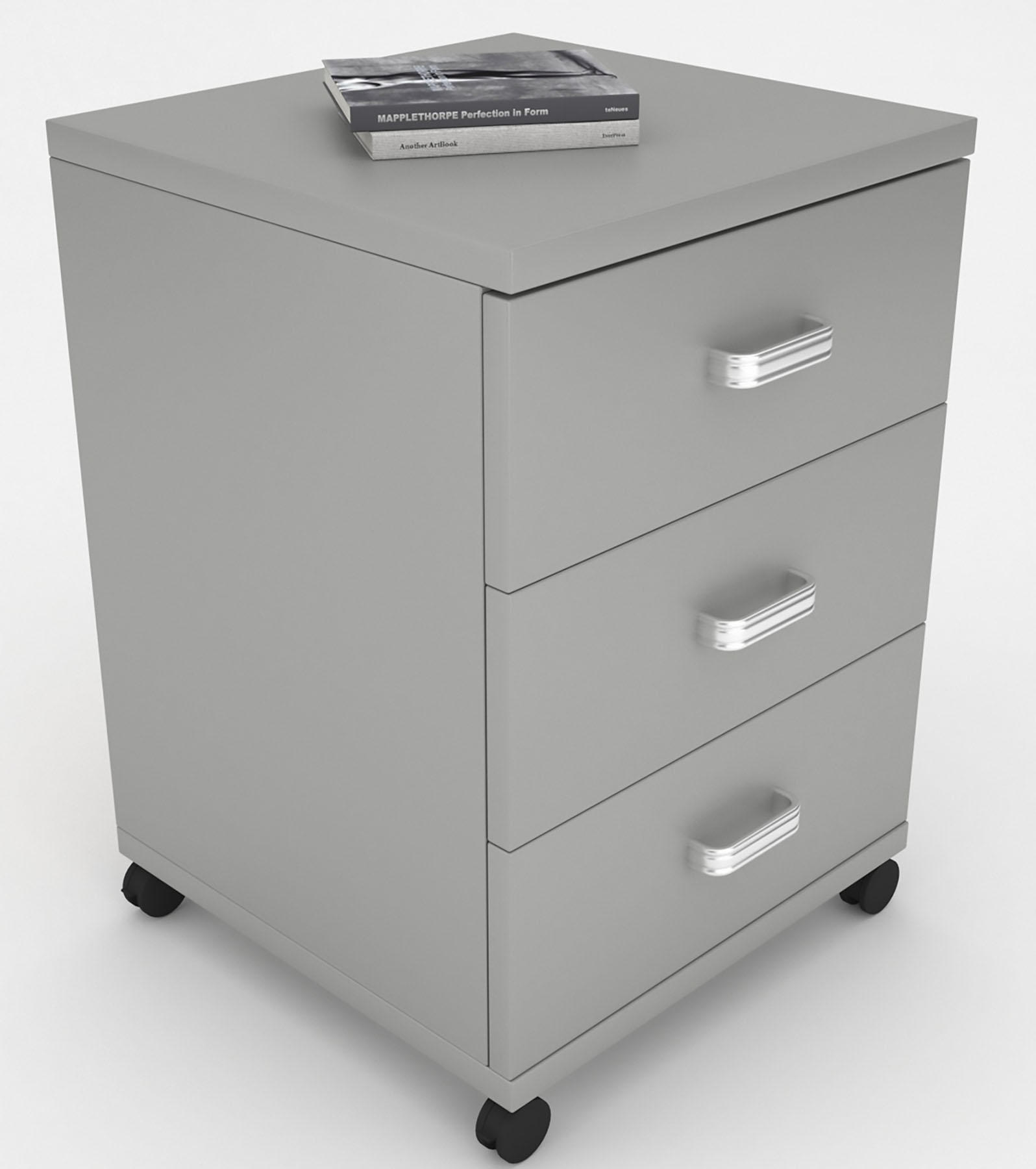 ROLLCONTAINER Grau  - Silberfarben/Grau, Basics, Holzwerkstoff/Kunststoff (45/58/44cm) - MID.YOU