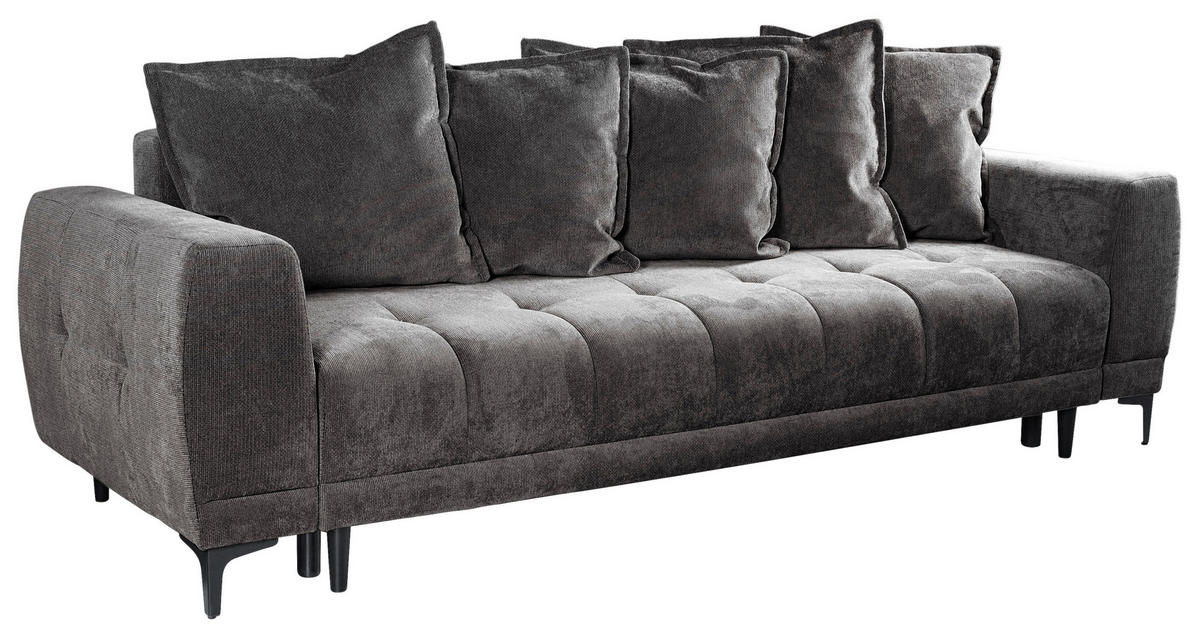 SCHLAFSOFA  mit Bettkasten erhältlich, Bettfunktion erhältlich Struktur Anthrazit  - Anthrazit/Schwarz, Design, Holz/Textil (247/94/90cm) - MID.YOU