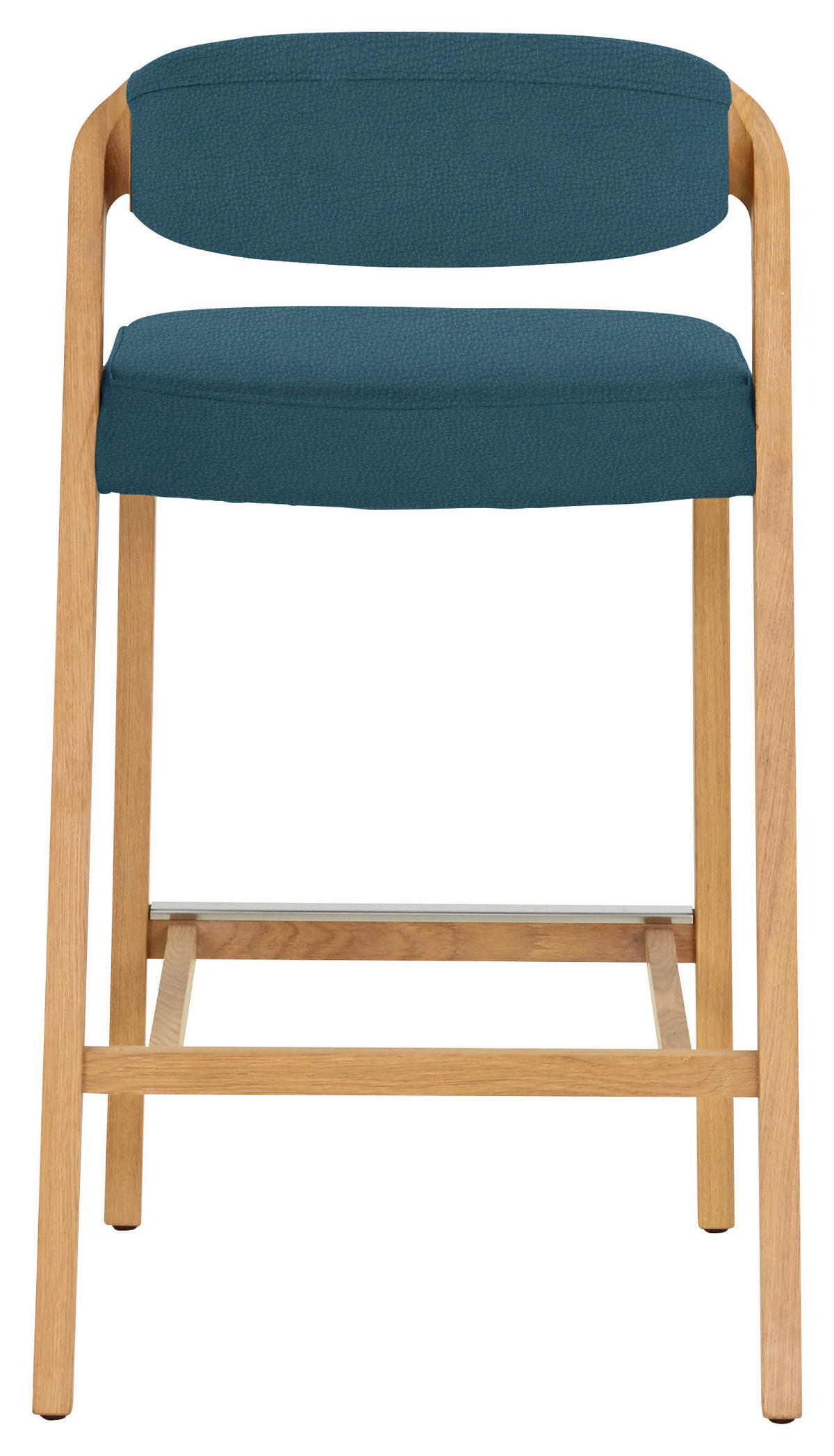 TRESENSTUHL in Blau, Wildeiche  - Blau/Wildeiche, Natur, Leder/Holz (51/93/49cm) - Voglauer