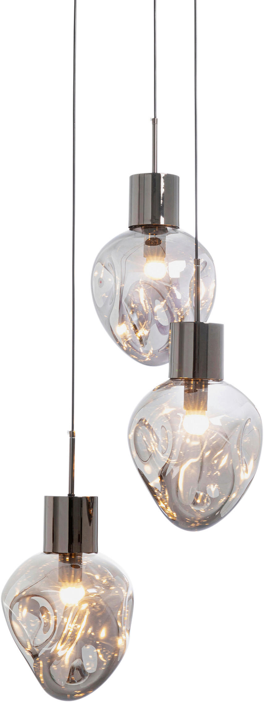 HÄNGELEUCHTE 45/160/45 cm  - Grau, Design, Glas/Metall (45/160/45cm) - Kare-Design