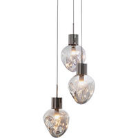HÄNGELEUCHTE Supernova 45/160/45 cm   - Grau, Design, Glas/Metall (45/160/45cm) - Kare-Design