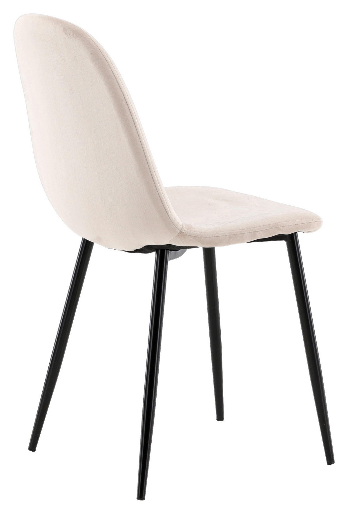 STUHL-SET 2 Stück  in Stahl Samt  - Beige/Schwarz, Design, Textil/Metall (44/88/53cm) - Livetastic