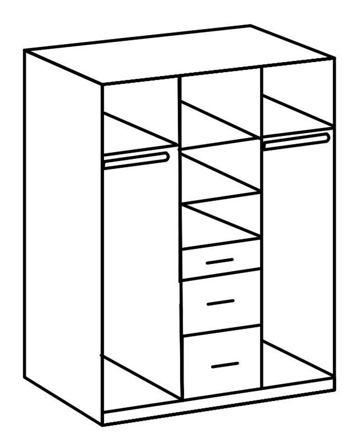 RUHÁSSZEKRÉNY fehér, magasfényű fehér  - króm/magasfényű fehér, Basics, faalapú anyag (135/199/58cm) - MID.YOU