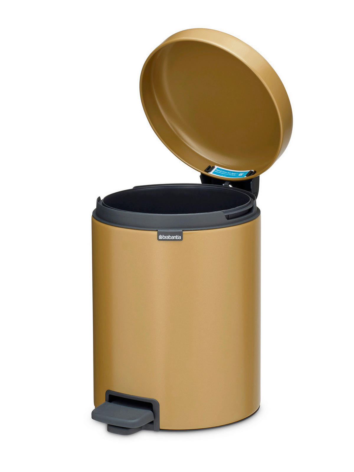 KOŠ ZA SMETI - zlate barve/antracit, Konvencionalno, kovina/umetna masa (20.5/29.1/27.2cm) - Brabantia