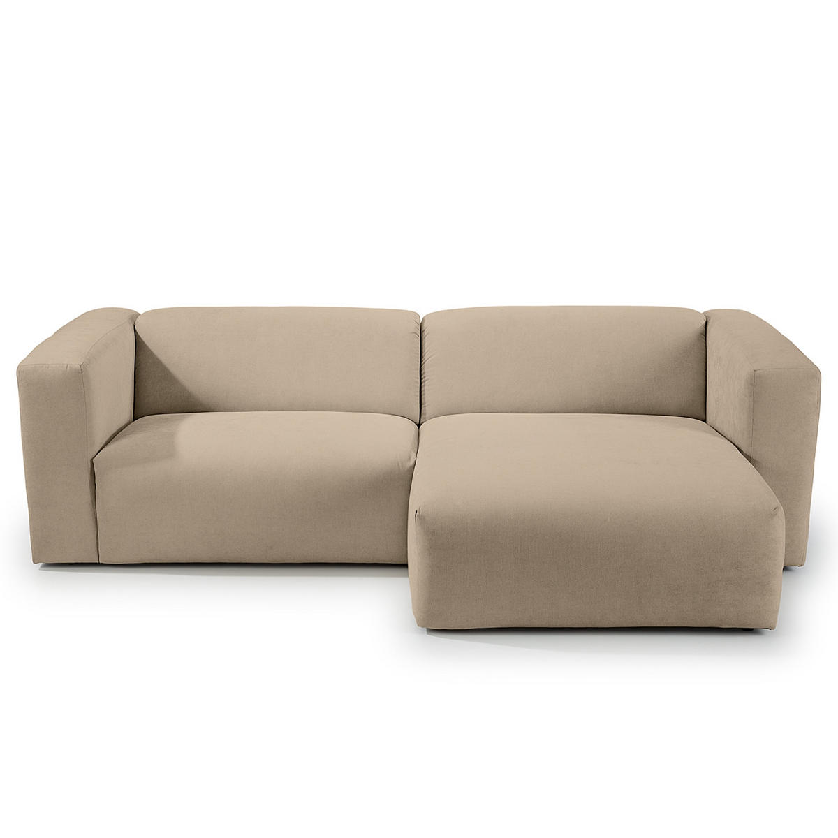 ECKSOFA in Struktur Taupe   - Taupe, MODERN, Textil (255/72/160cm) - Trendmanufaktur