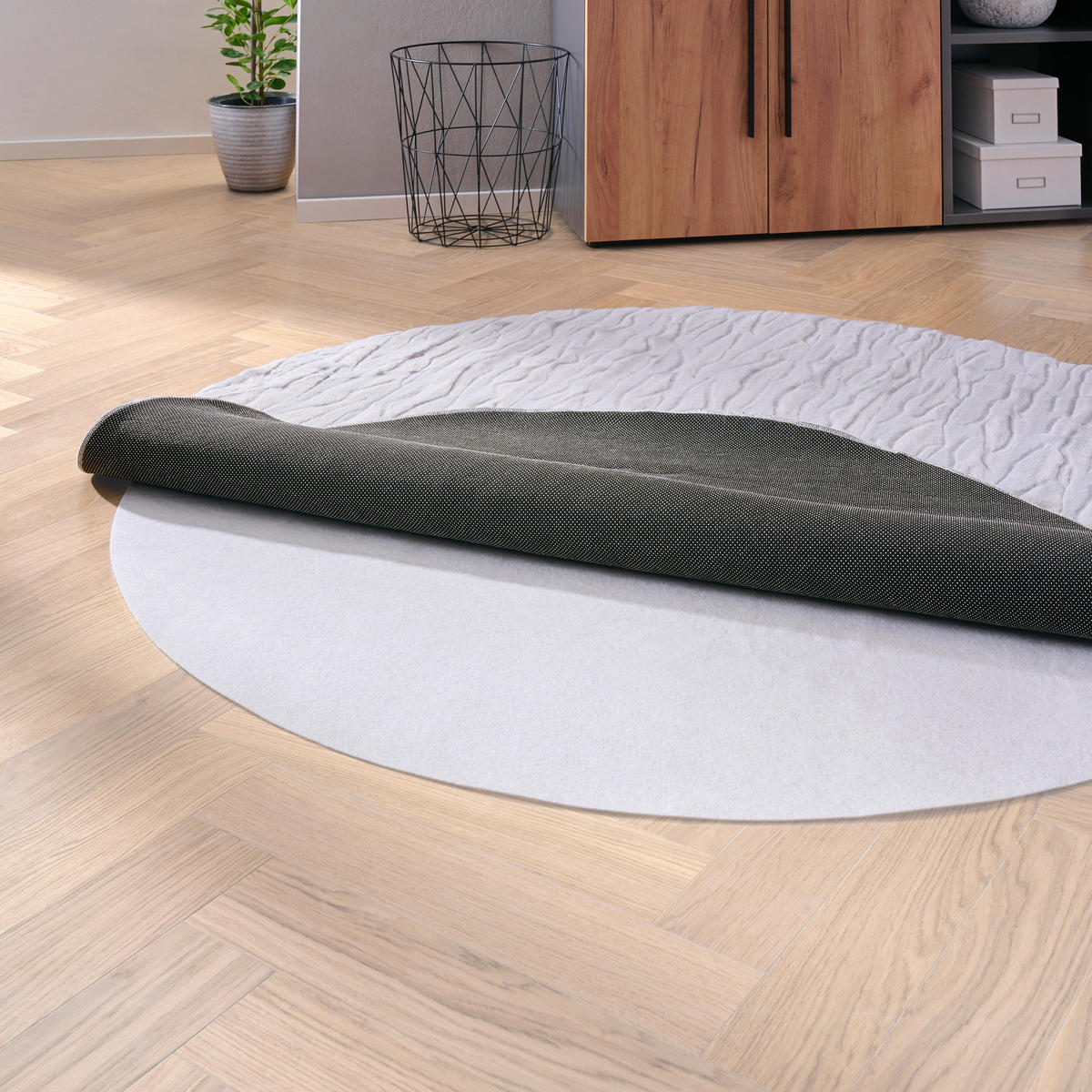 TEPPICHVLIES  - Weiß, KONVENTIONELL, Kunststoff (150cm) - Homeware