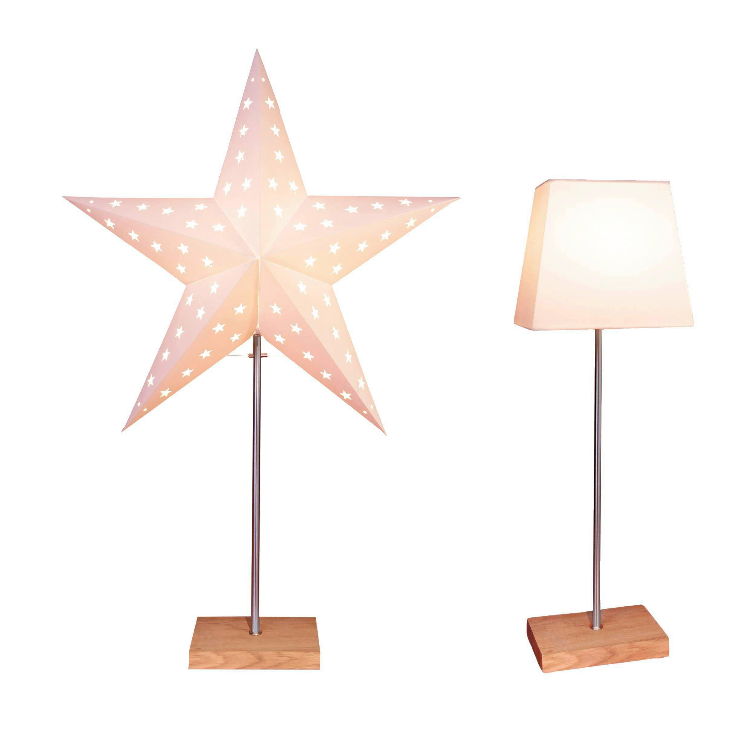 TISCHLEUCHTE 43/17/65 cm   - Braun/Weiß, Basics, Holz/Papier (43/17/65cm) - Eglo