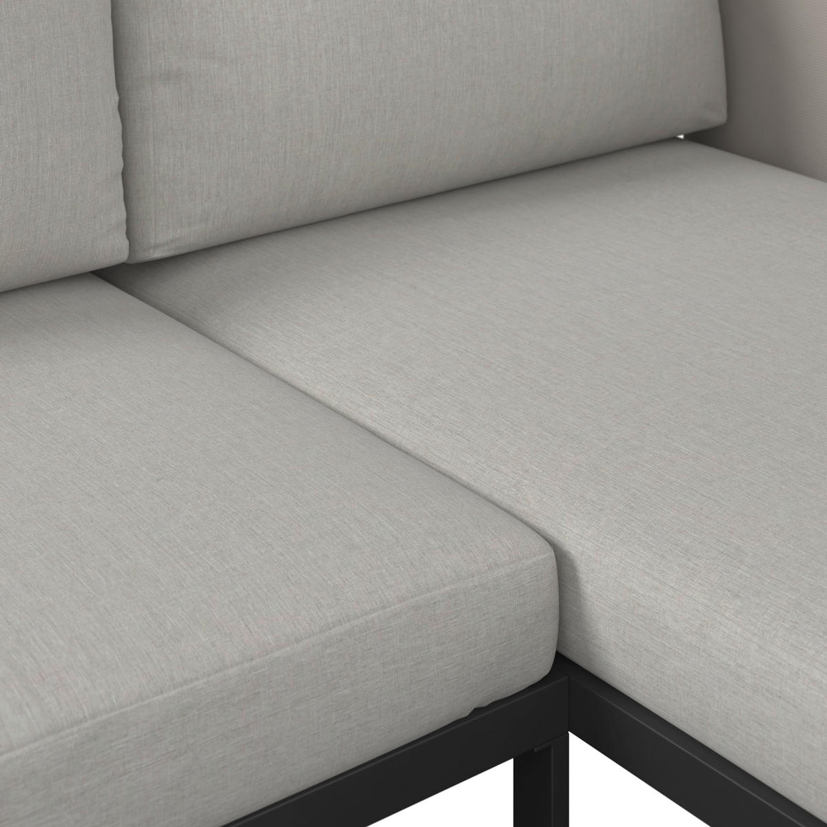 LOUNGEGARNITUR 191,5/120 cm Eisen  - Schwarz/Grau, Design, Glas/Textil (191,5/120cm) - Ambia Garden