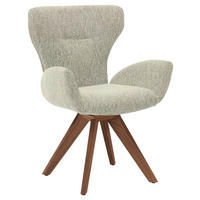 ARMLEHNSTUHL  Stoffauswahl, Typenauswahl, inklusive Armlehnen, Gestellauswahl, gepolsterte Armlehnen Jacquard, Flachgewebe  - Greige/Nussbaumfarben, Design, Holz/Textil (65/93/68cm) - Musterring