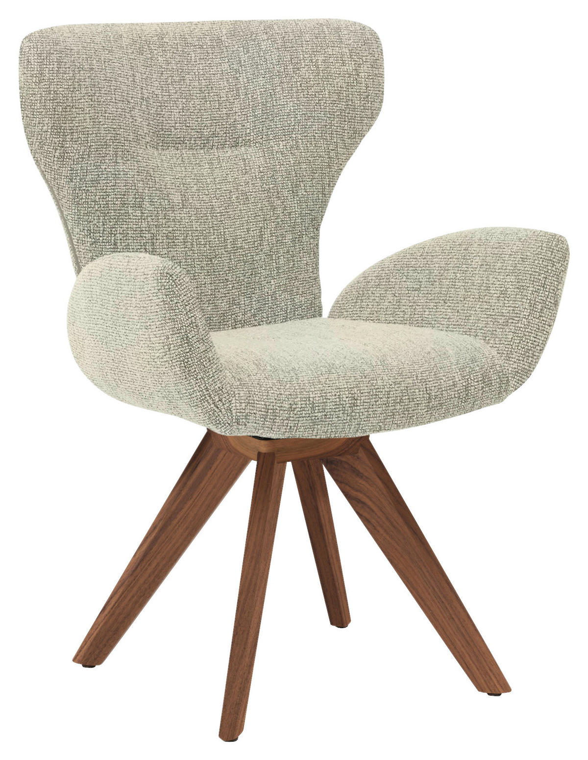 ARMLEHNSTUHL  Stoffauswahl, Typenauswahl, inklusive Armlehnen, Gestellauswahl, gepolsterte Armlehnen Jacquard, Flachgewebe  - Greige/Nussbaumfarben, Design, Holz/Textil (65/93/68cm) - Musterring