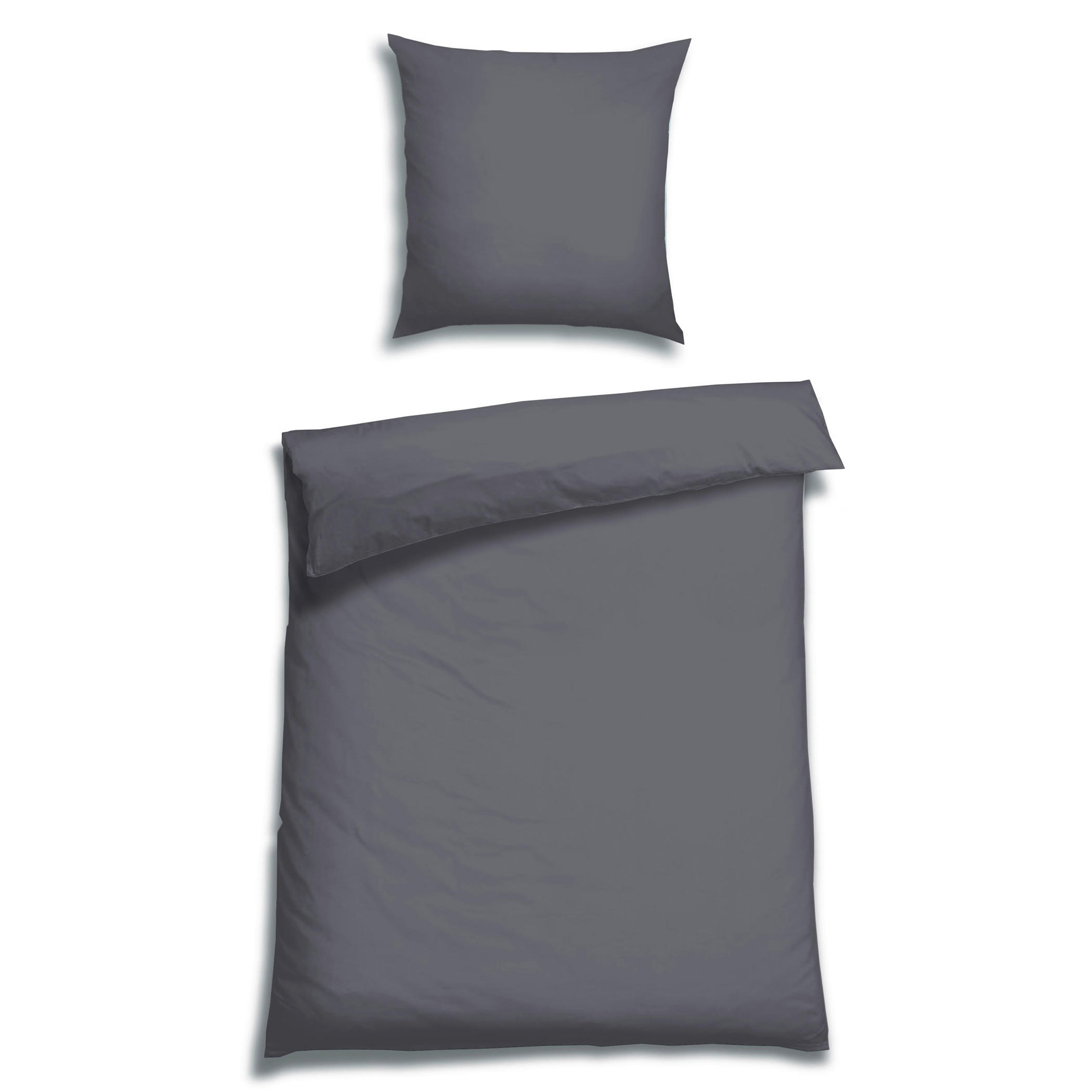 BETTWÄSCHE 2-teilig Satin 135/200 cm  - Grau, Basics, Textil (135/200cm) - Florella