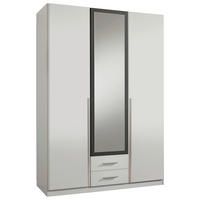 DREHTÜRENSCHRANK 135/198/58 cm 3-türig  - Eichefarben/Alufarben, Design, Holzwerkstoff/Kunststoff (135/198/58cm) - Carryhome