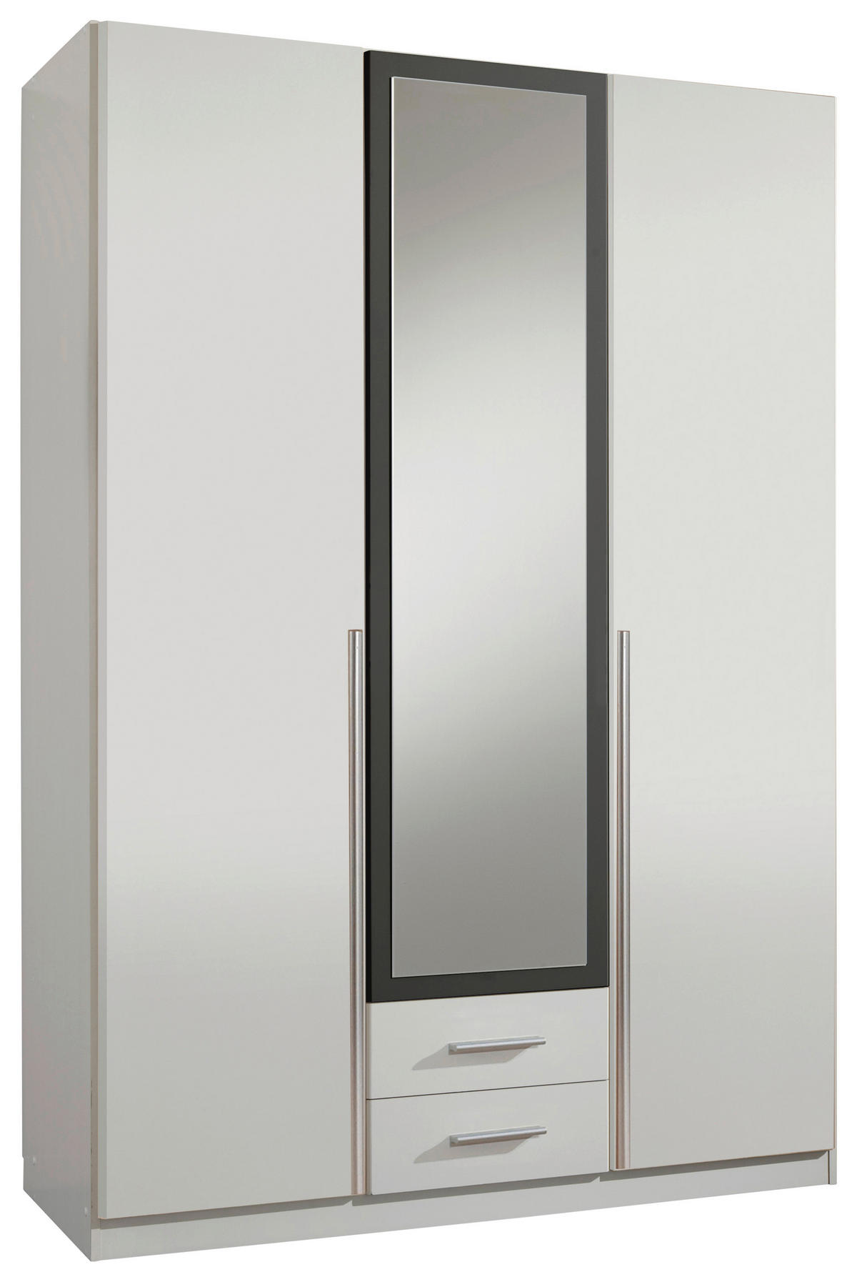 DREHTÜRENSCHRANK 135/198/58 cm 3-türig  - Eichefarben/Alufarben, Design, Holzwerkstoff/Kunststoff (135/198/58cm) - Carryhome