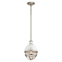 HÄNGLAMPA Elstead Tollis 20.4/44.5 cm  - vit/nickelfärgad, Design, metall/glas (20.4/44.5cm) - Elstead Lighting