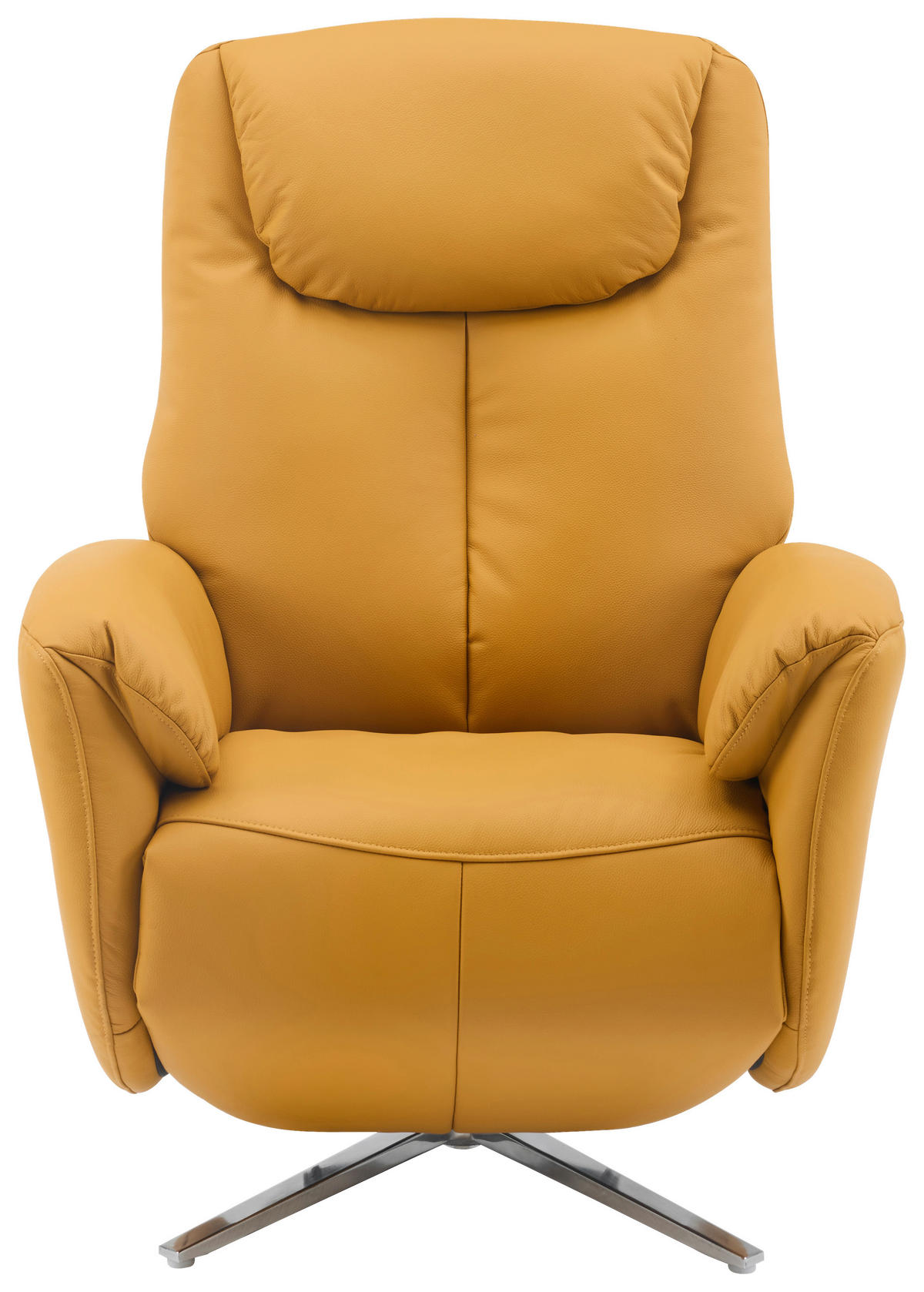 MASSAGESESSEL Echtleder Lederlook Gelb    - Chromfarben/Gelb, Design, Leder/Textil (79/110/85cm) - Livetastic