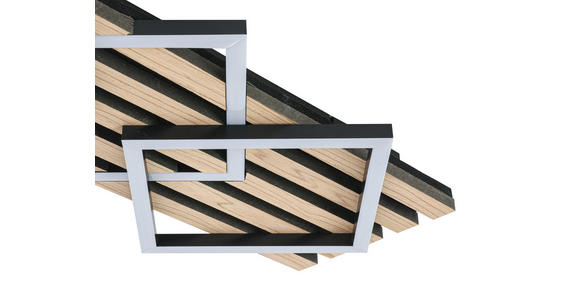 LED-DECKENLEUCHTE 63/29/7,5 cm   - Eichefarben/Schwarz, Basics, Holzwerkstoff/Kunststoff (63/29/7,5cm) - Novel