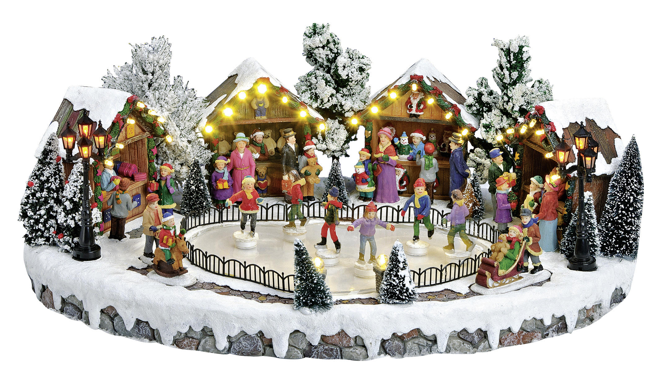 Thumbnail - X-Mas Dekospieluhr, Braun, Grün, Rot, Weiß, Kunststoff, 44x18x30 cm, Dekoration, Weihnachtsdekoration, Winterdeko