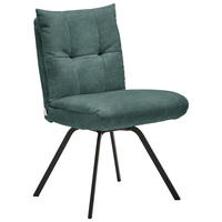 STUHL Velours  - Opal/Schwarz, Design, Textil/Metall (50/84/68cm) - Welnova