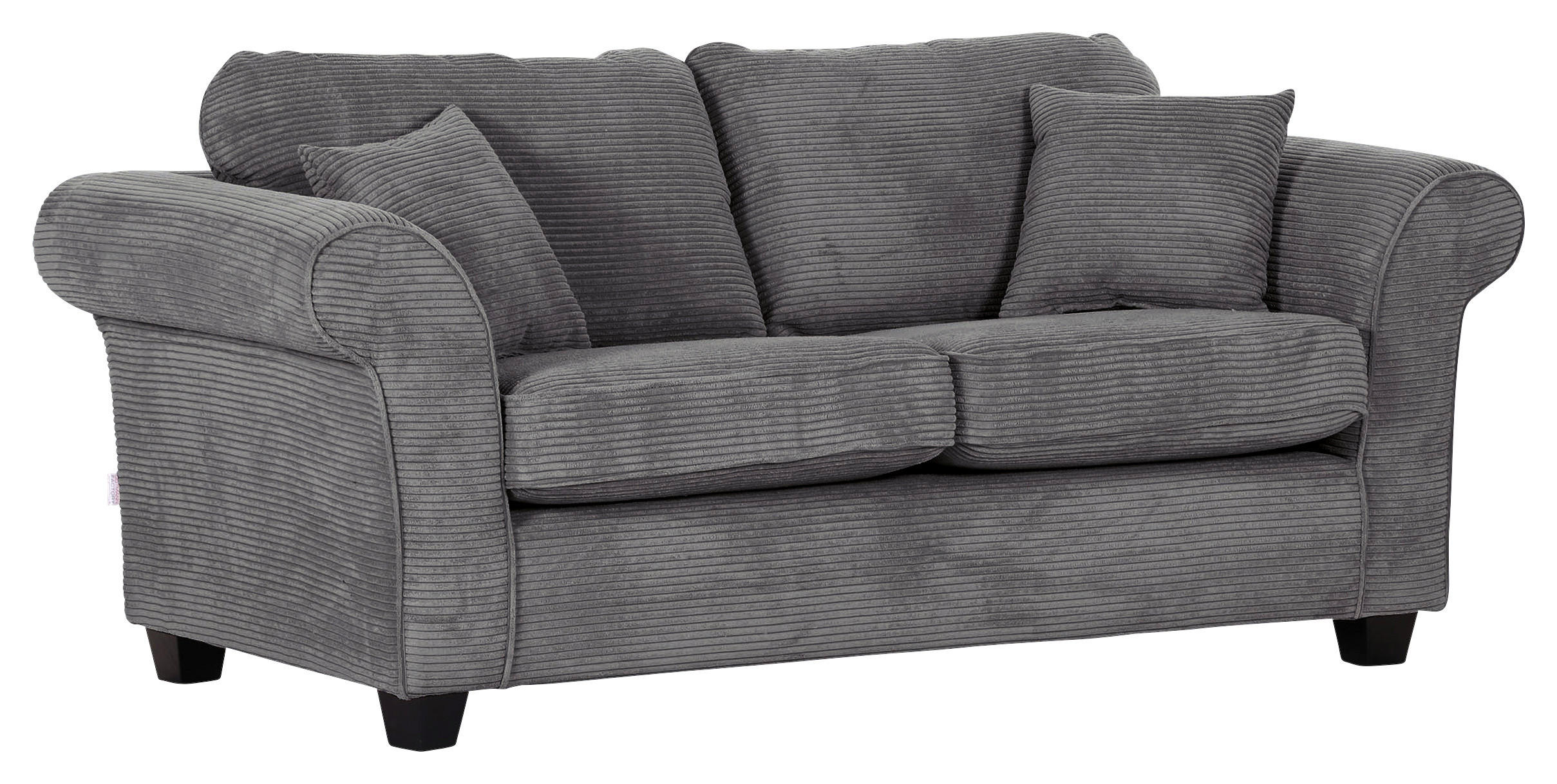2-SITZER-SOFA Cord Dunkelgrau  - Dunkelgrau/Dunkelbraun, KONVENTIONELL, Holz/Textil (190/70/90cm) - home24