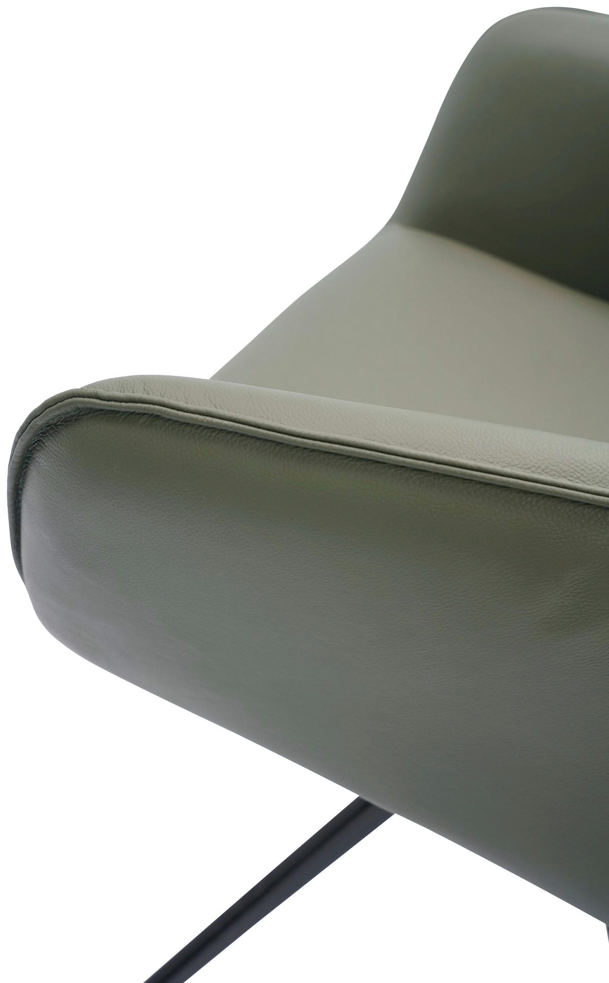 STOLICA S NASLONOM ZA RUKE  zelena, crna  metal, koža      - zelena/crna, Design, koža/metal (64/87/60cm) - Novel