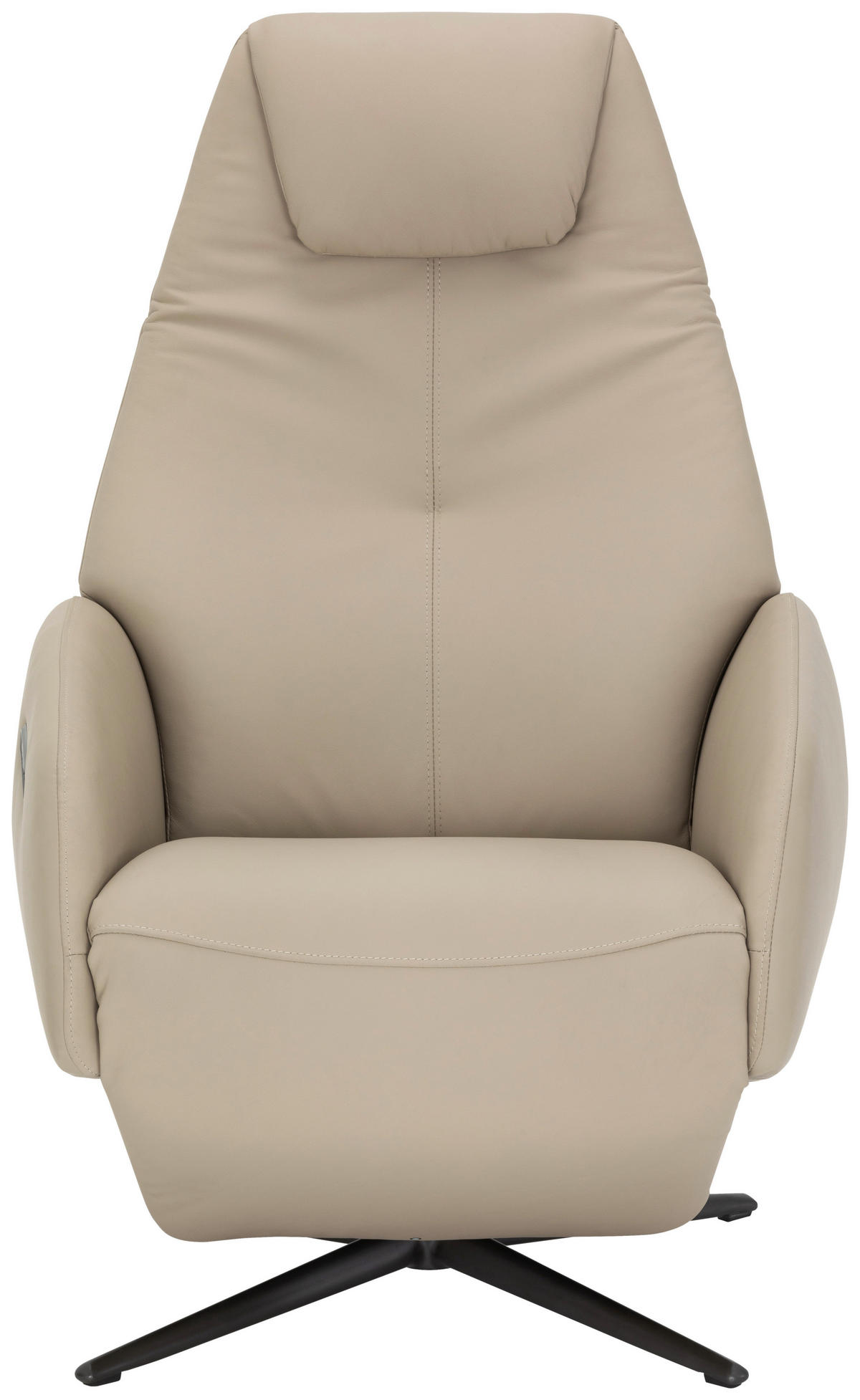 RELAXSESSEL Lederlook Echtleder    - Beige/Schwarz, KONVENTIONELL, Leder/Textil (73/112/86cm) - Livetastic
