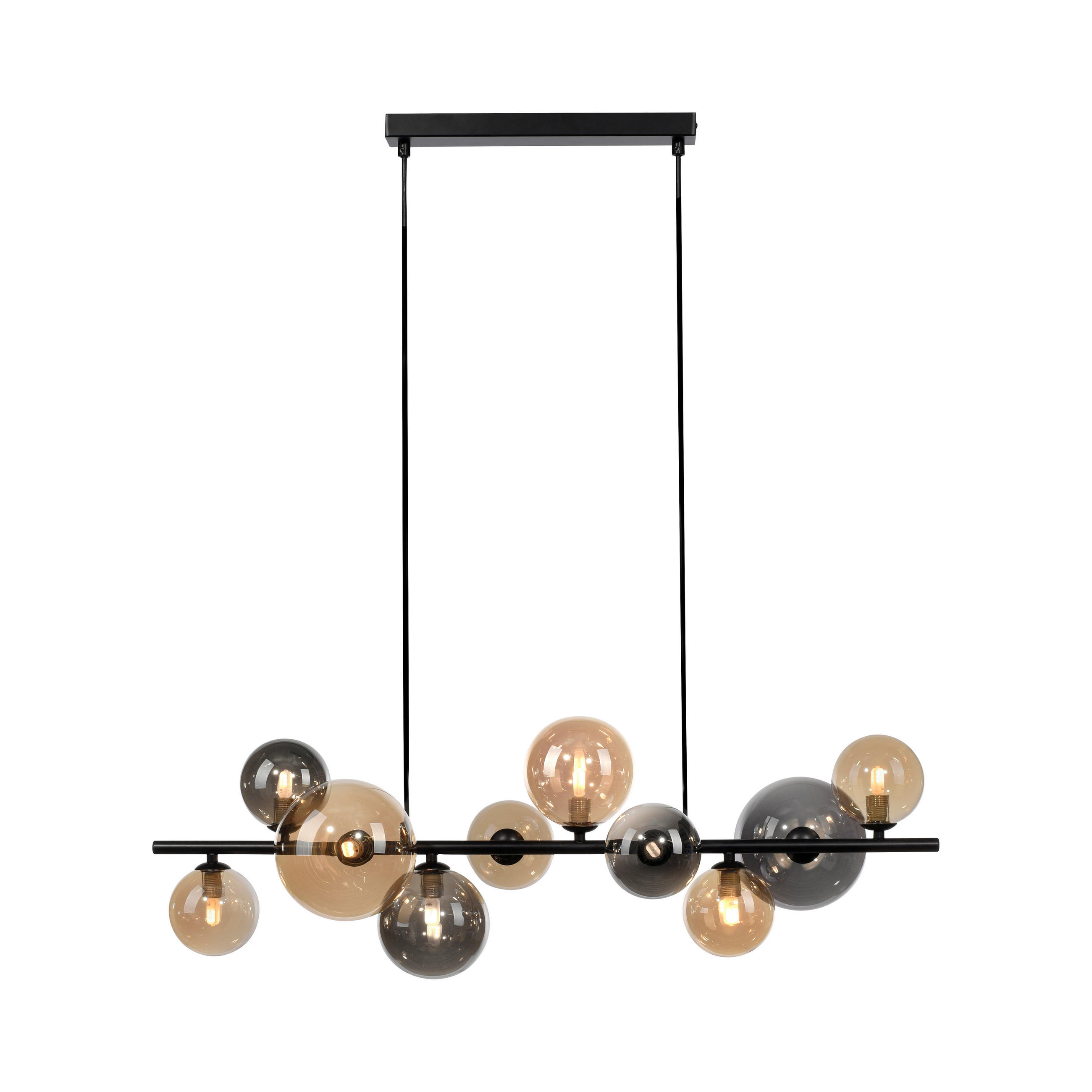 STROPNÍ ZÁVĚSNÉ LED SVÍTIDLO - černá, Trend, kov/plast (85/35/150cm)
