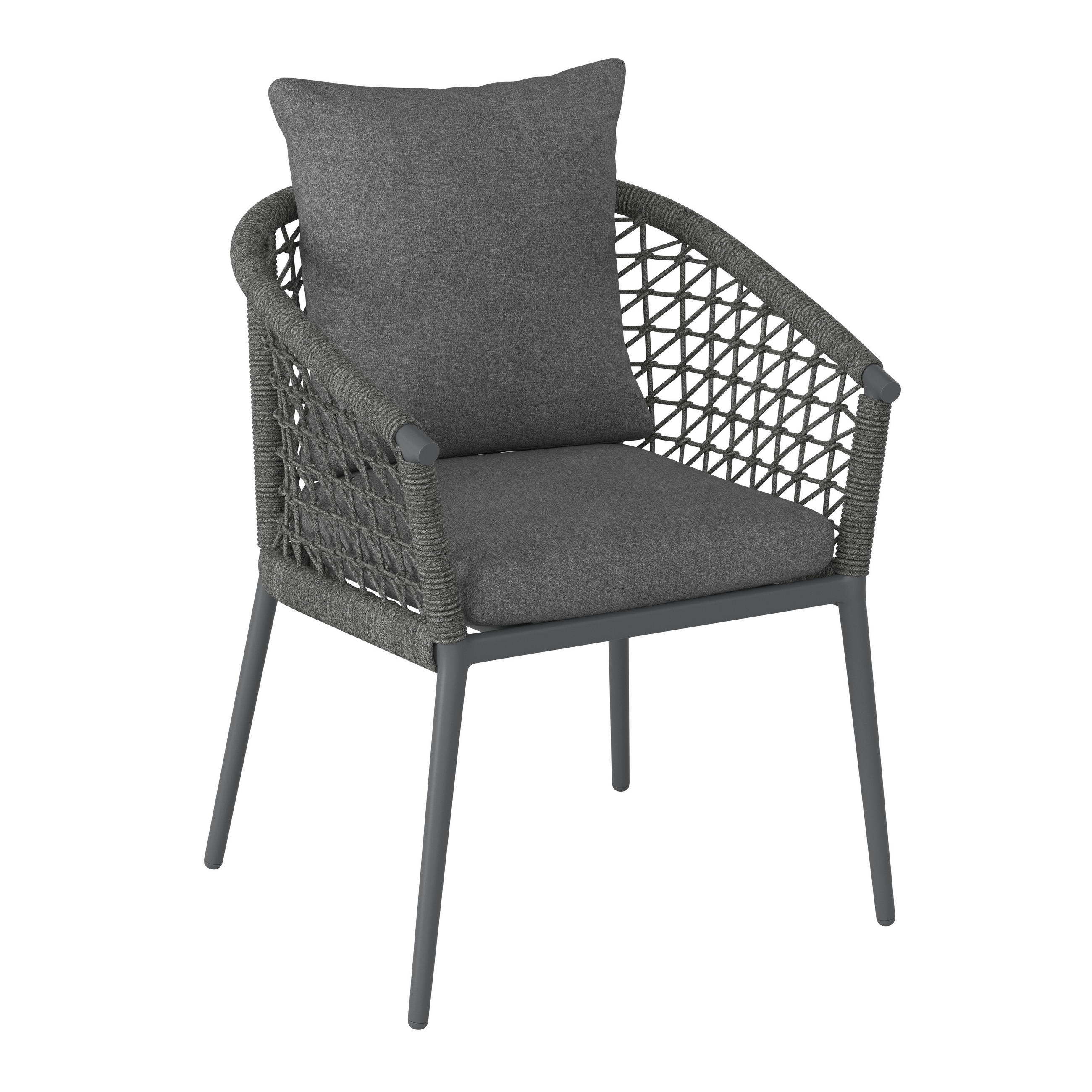 GARTENSESSEL - Dunkelgrau, MODERN, Textil/Metall (64/80/64cm) - Ambia Garden