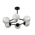 DECKENLEUCHTE Sirius 67/44 cm  - Schwarz/Weiß, Design, Glas (67/44cm) - Dieter Knoll
