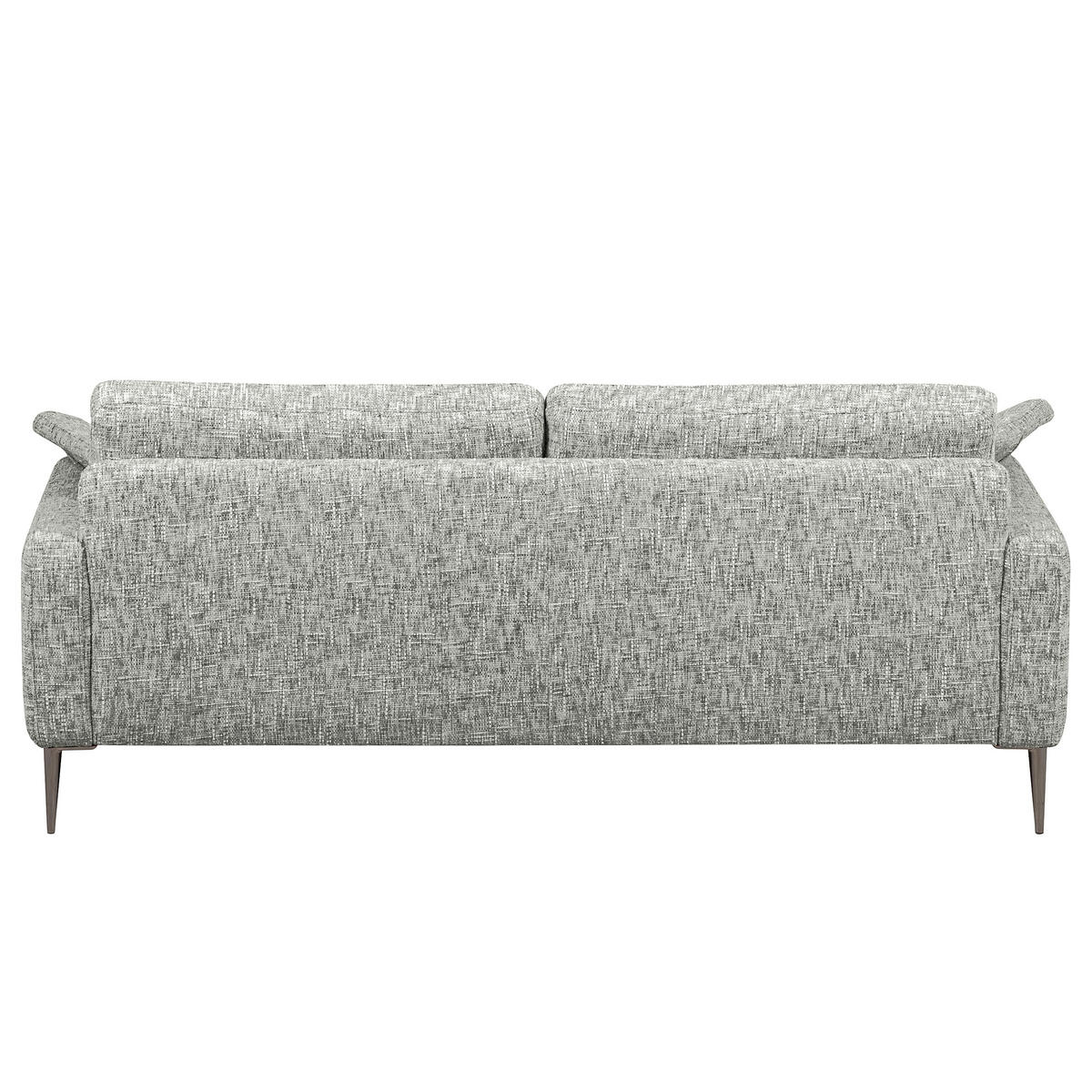 3,5-SITZER - Schwarzchrom/Grau, Design, Textil/Metall (207/85/92cm) - Livetastic